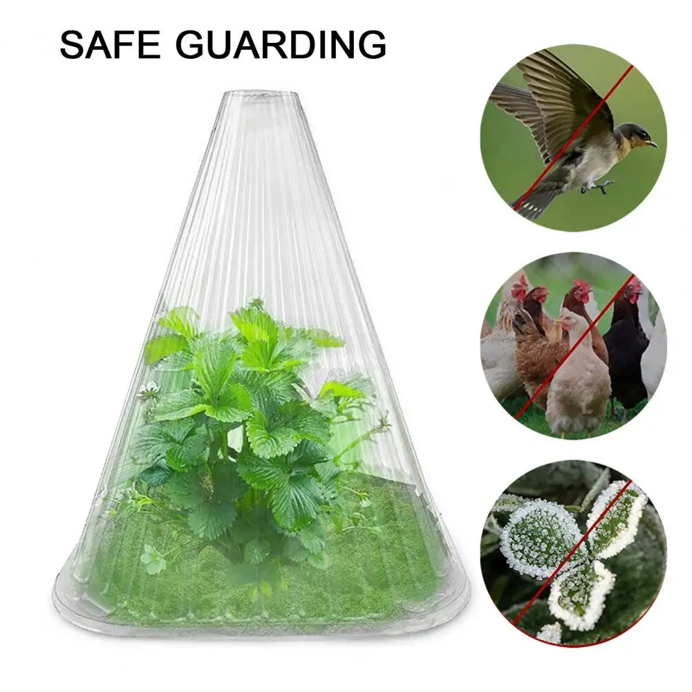 20Pcs Plant Protection Cover Light Translucent Breathable Top Rain Sunlight Prevention Bell Plants Tent Garden Supply