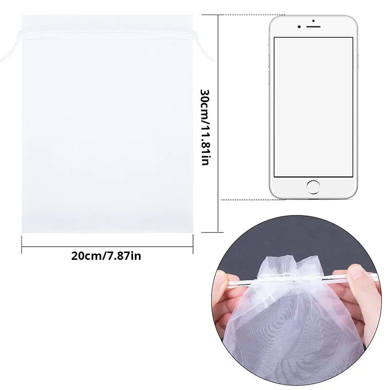 Fruit Protection Bags with Drawstring Garden Plant Net Barrier Bag for Tomatoes Grapes Mangoes