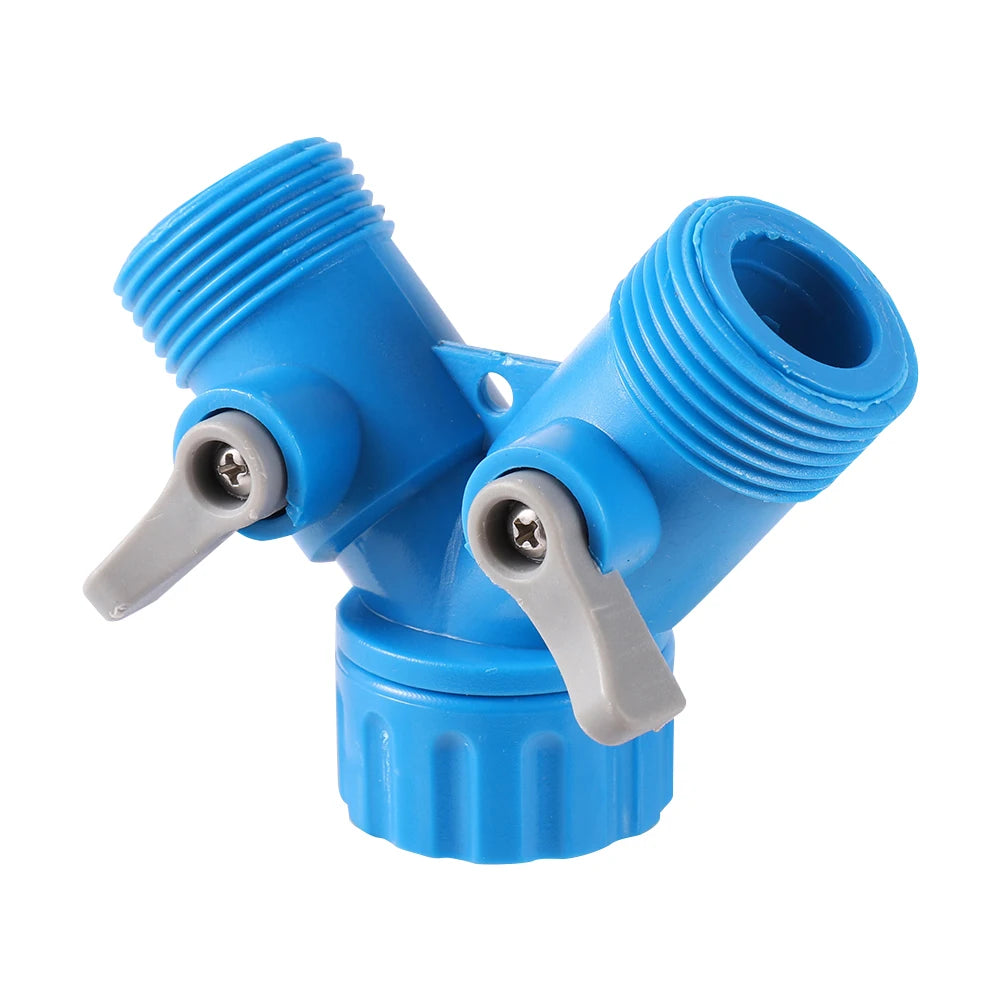 3/4" To 3/4" Male Thread 2-Way Shunt Valve Garden Hose Splitter Y-Type Watering Connector Tap Faucet Adapter Water Controller
