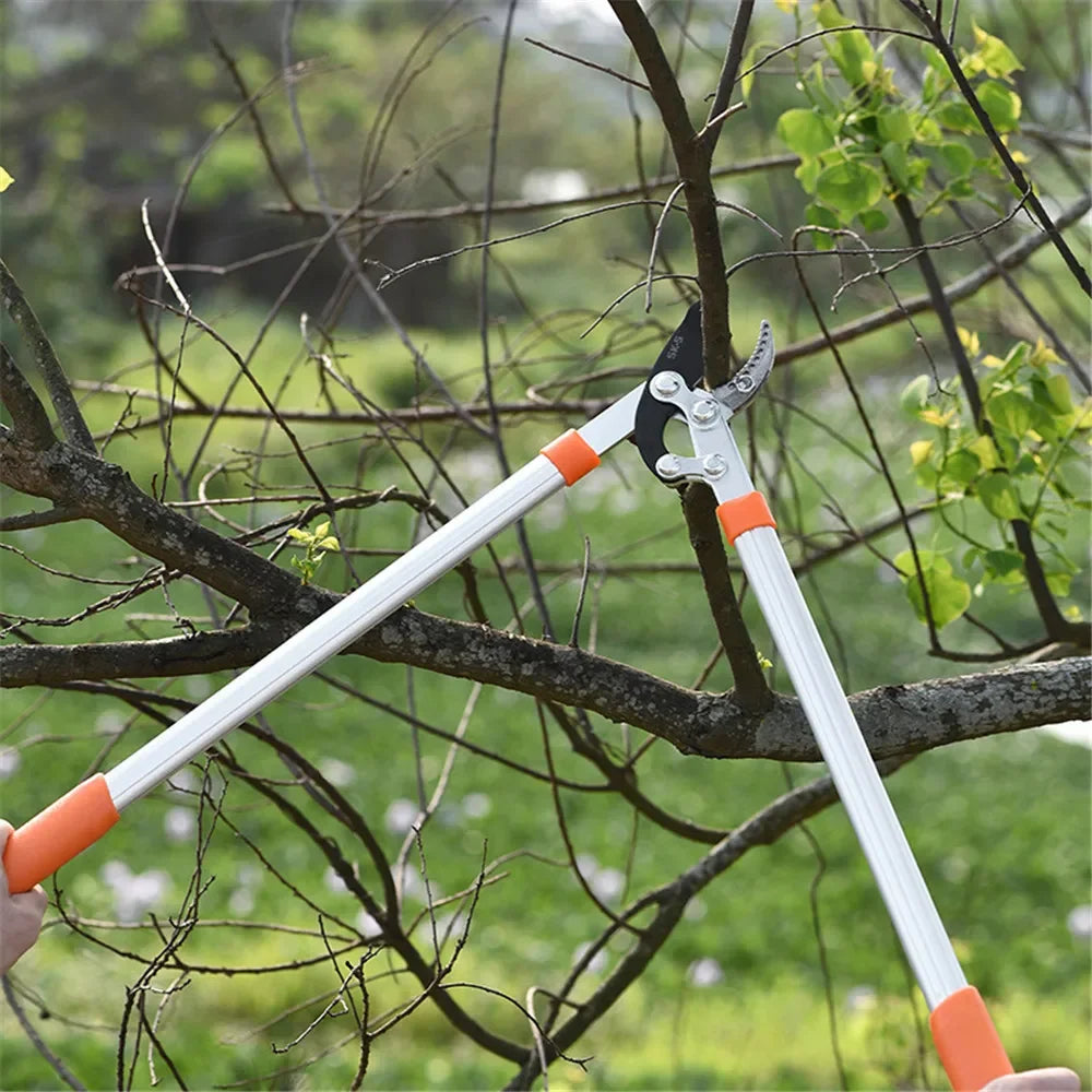 Anti-Slip Long Length Scissor Hedge Anvil Shear Grip Garden Plant Pruning Pruning Hand Tool Ratchet Cut Tree Branch Garden Tools