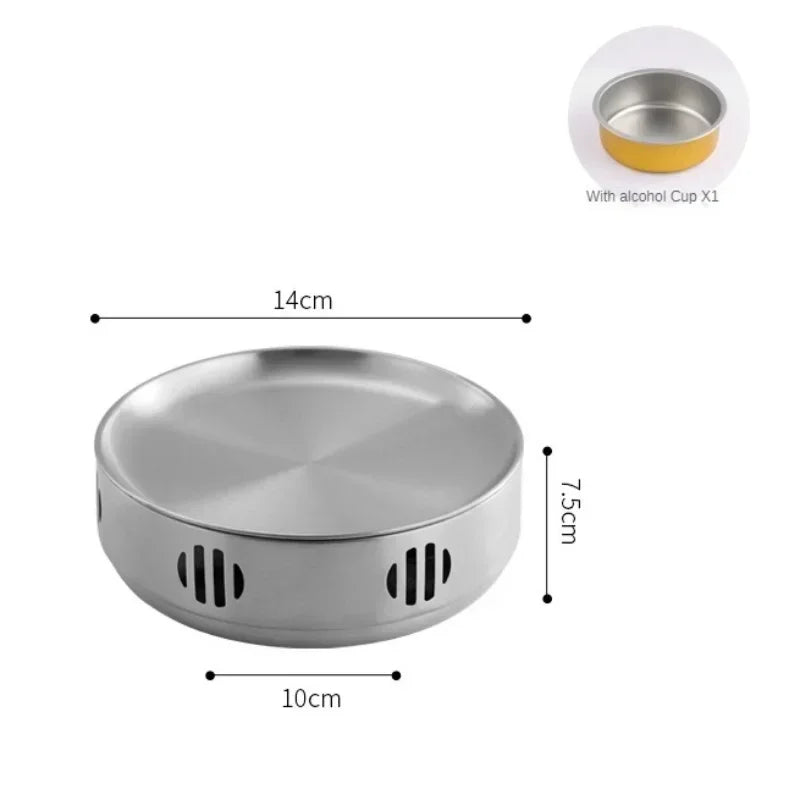BBQ Grill Korean Style Barbecue Stainless Steel Alcohol Stove Insulation Stove Suitable for Home Commercial Brazier Camping