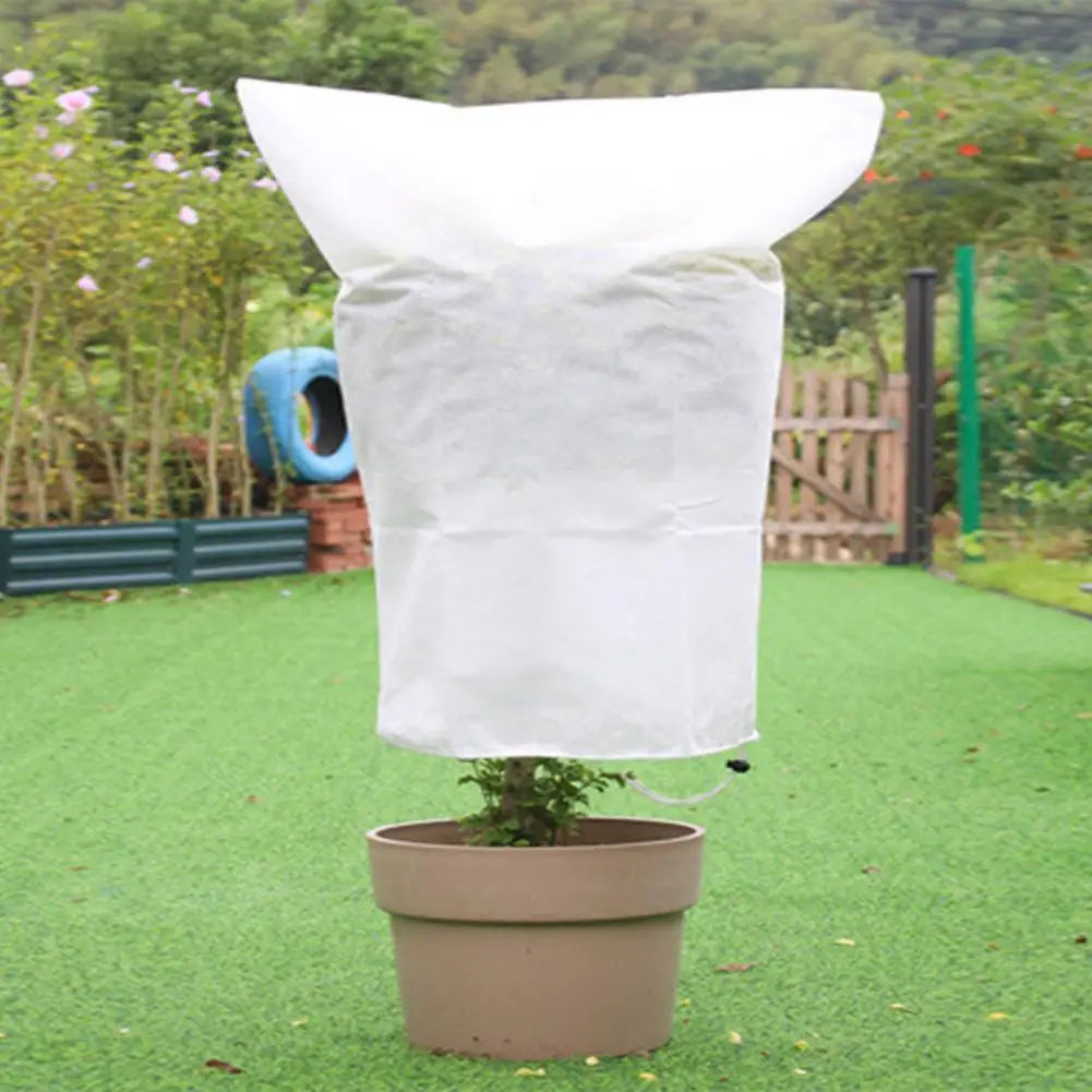 4Pcs Winter Plant Cold Cover With Drawstring Reusable Outdoor Garden Tree Vegetable Frost Protection Bag Gardener Gifts