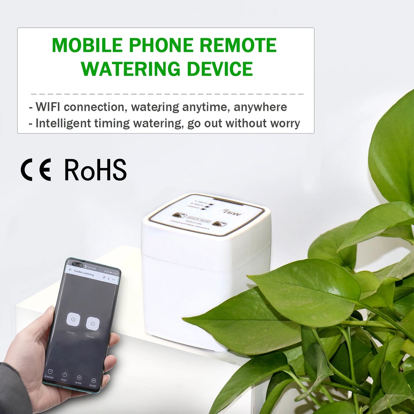 Double Pump Garden Wifi Control Watering Device Automatic Water Drip Irrigation Watering System Kit WIFI Mobile APP Control