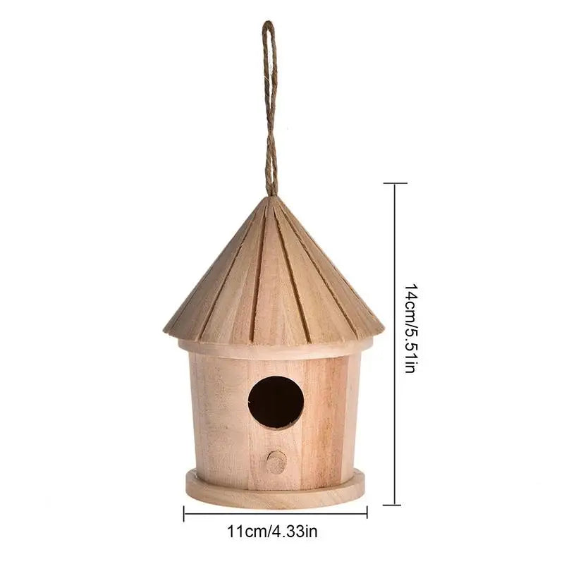 DIY Wooden Bird Nest Bird House Outdoor Hanging Birds House Home Decoration Gardening Decorations