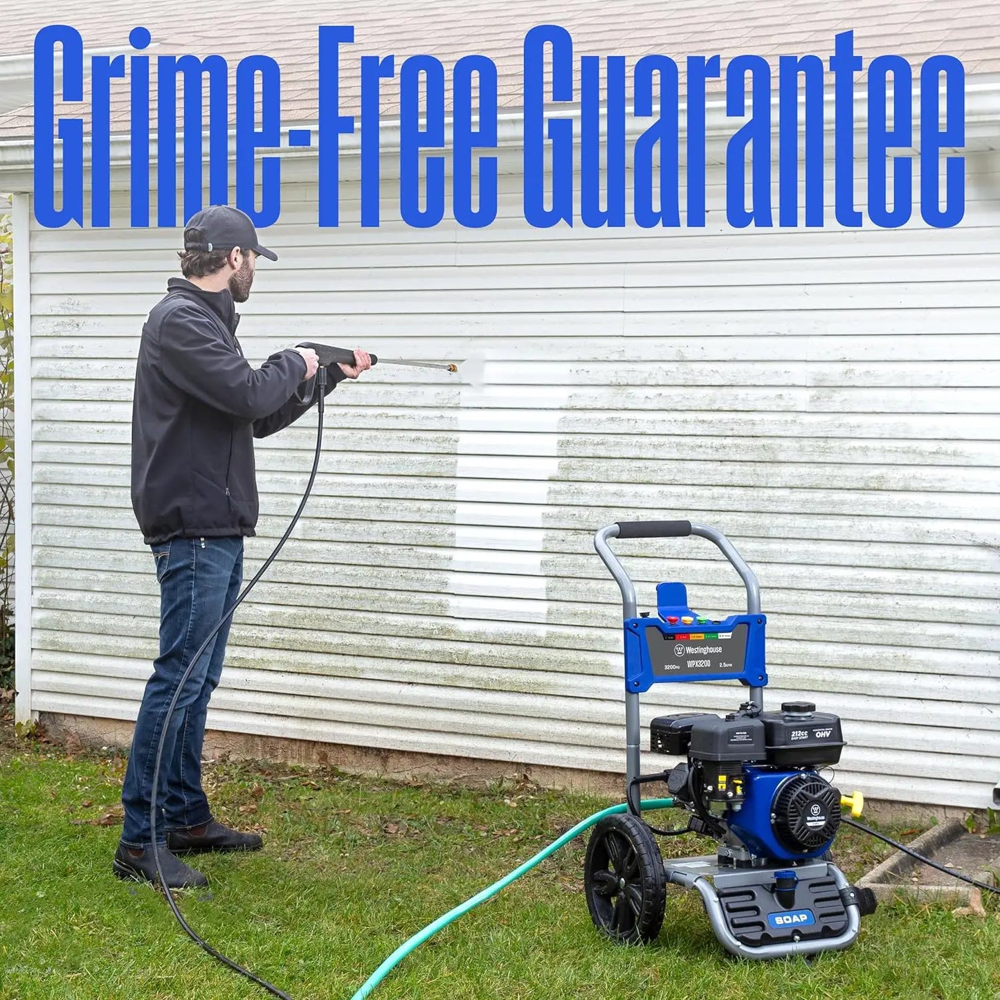 Westinghouse WPX3200 Gas Pressure Washer, 3200 PSI and 2.5 Max GPM, Onboard Soap Tank, Spray Gun and Wand, 5 Nozzle Set