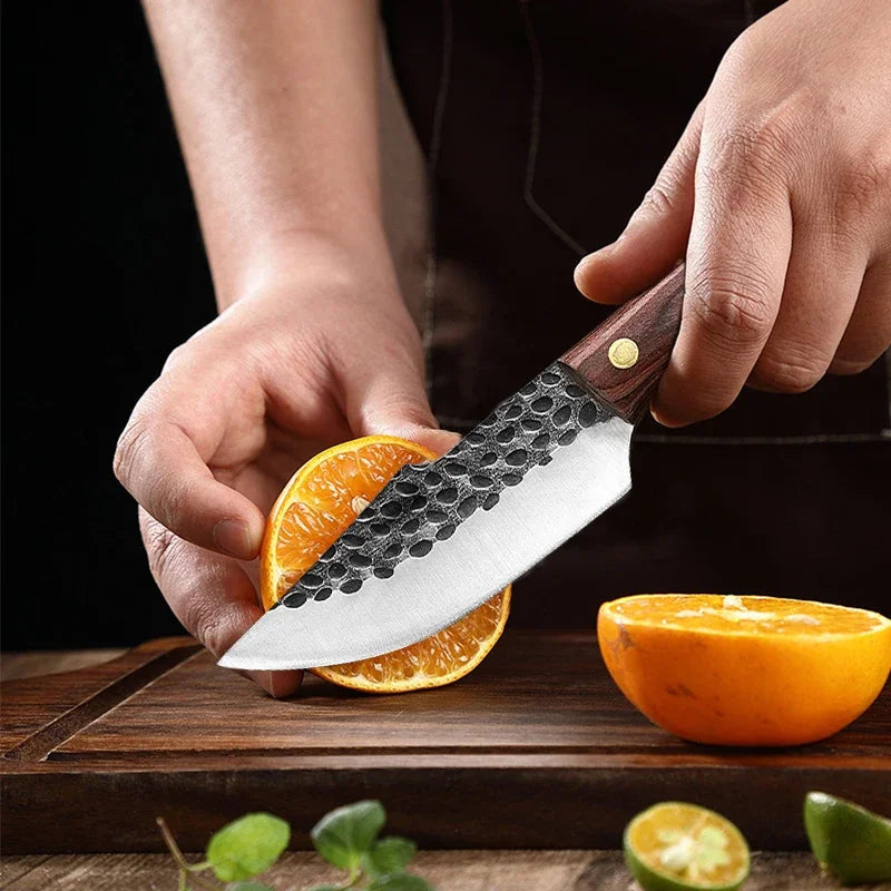 Meat Boning Knife Kitchen Butcher Bone Hand Forged Sharp Slaughtering Cutter Steel Knives with Sheath for Outdoor Fishing BBQ