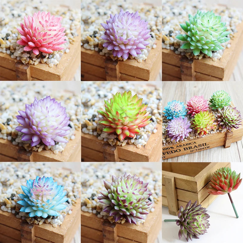 PVC 12g Artificial Plant Landscape Lotus Mini Ornaments Artifical Plant Plastic Succulent Decorative Echeveria