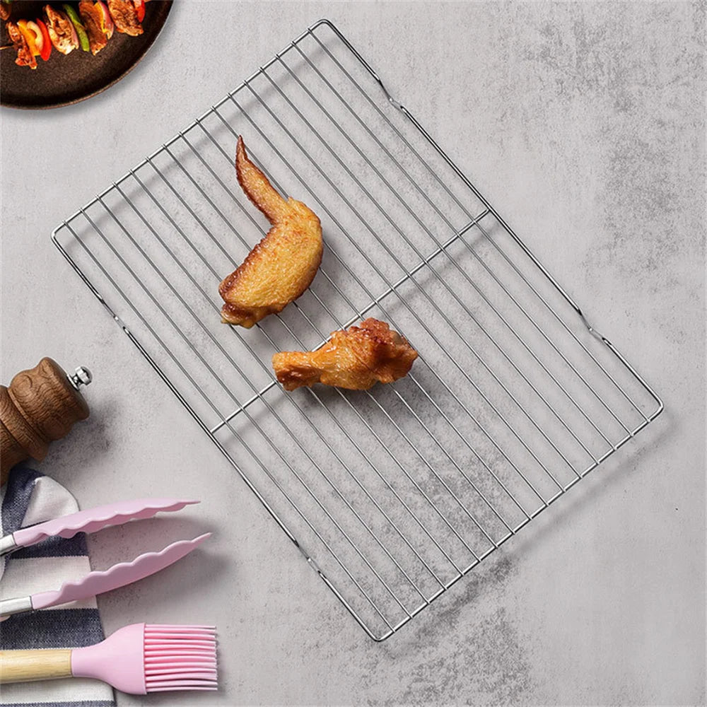 Durable Net Cooling Baking Rack Grid Rounded Corners Design Grill Sheet Bbq Grill Meshes Kitchen Tools Strong Bearing Capacity