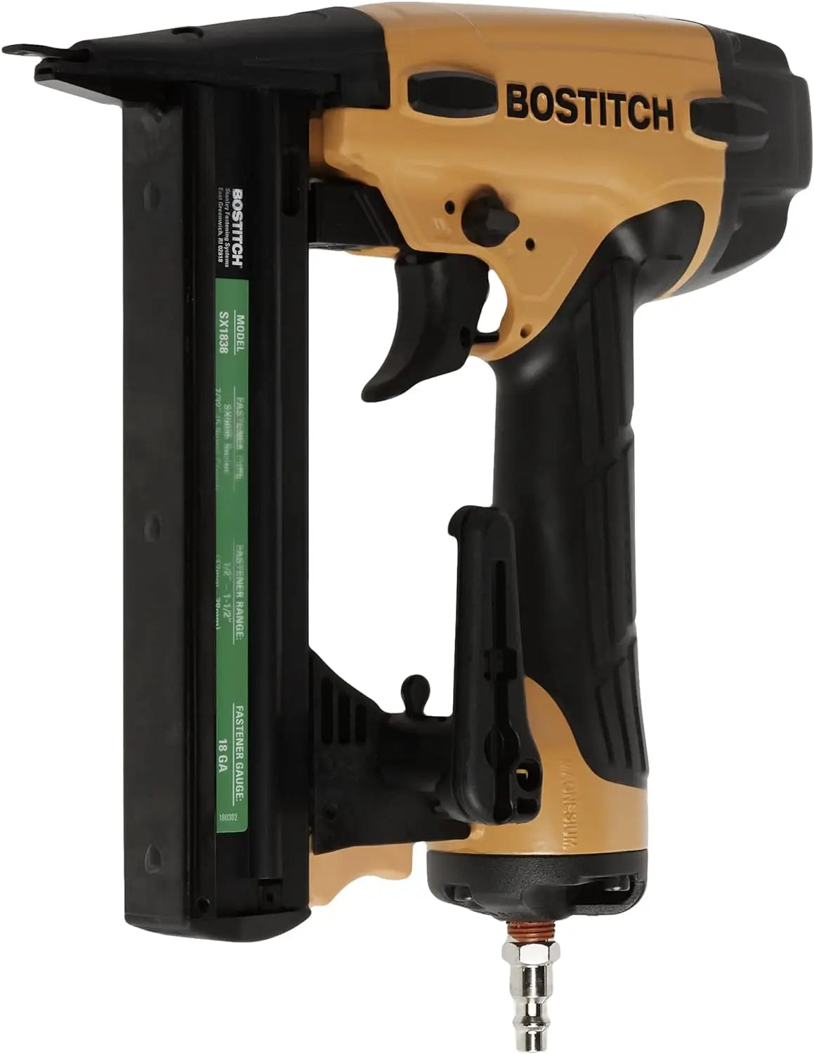 BOSTITCH Finish Nailer Kit, 16GA, Smart Point, Pneumatic with Crown Stapler, Narrow, 18GA (BTFP71917 & SX1838K)