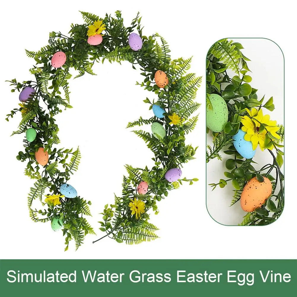 200cm Easter Egg Vine With Light Simulated Fake Vine Plant Plastic Decor Home Party Hanging Vine Hotel Garden Garland Artif M4i4