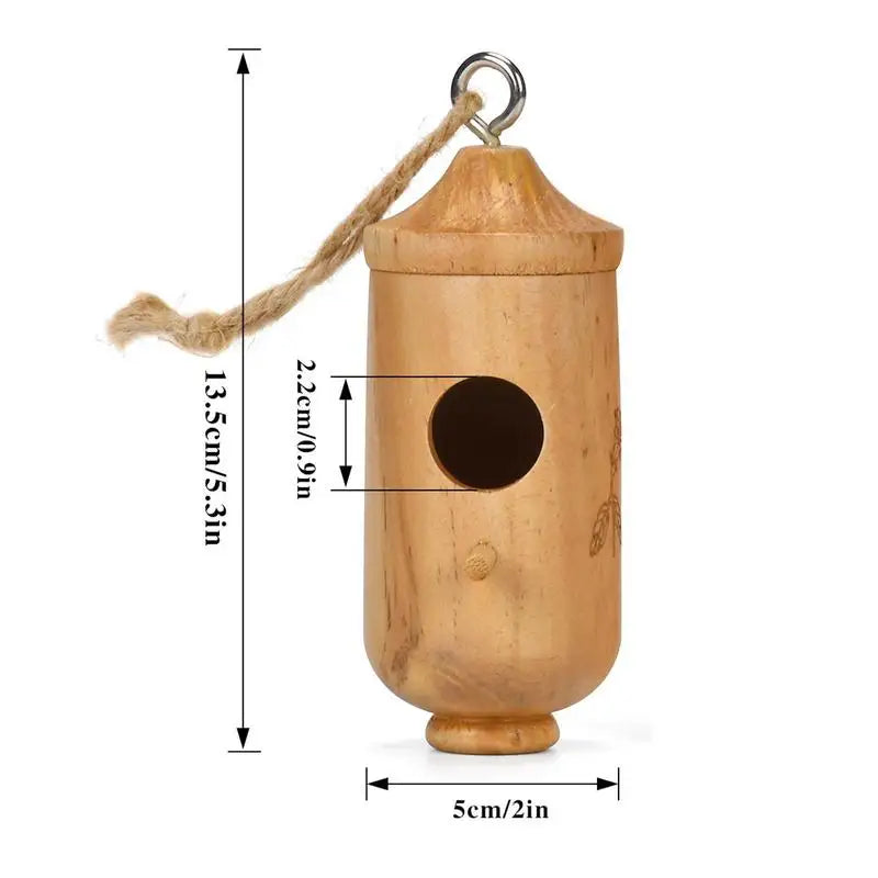 Wooden Hummingbird Swing Nest Wood Bird Houses For Outside Wooden Bird Swing Houses Natural Wood Nest For Humming Swallow Wren