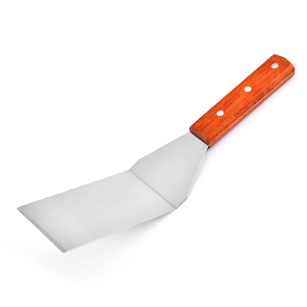 Stainless Steel Metal BBQ Grill Turner Spatula Kitchen Cooking Utensils Accessories for Cutlets Bacon Teppanyaki Pancake Cocina