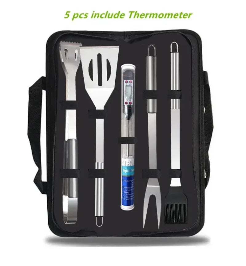 BBQ Tools Set Barbecue Utensil AccessoriesThermometer Barbeque Grilling Accessories Outdoor Gril Tools Set Bbq Utensil Set