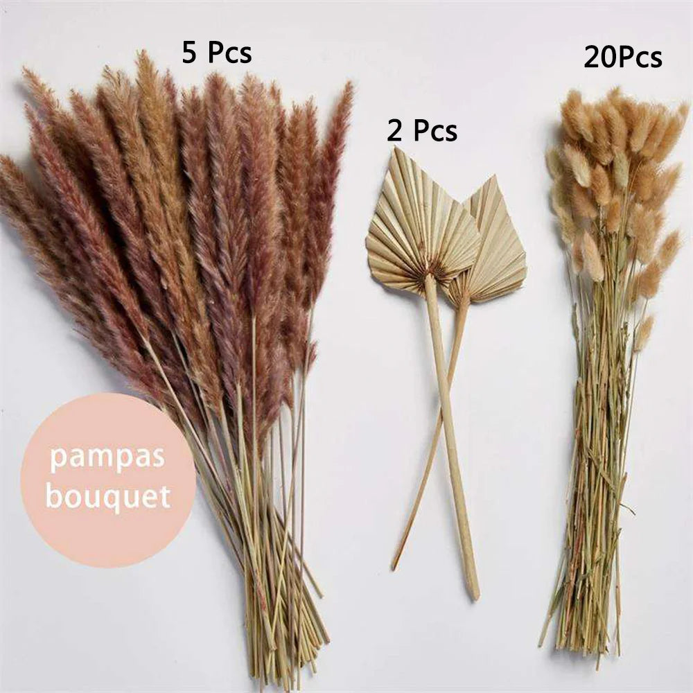 Pufan Reed And Hare Tail Grass Combination Artifical Plant Home Decoration Dried Flower Wedding Festival Desktop Branch Floral