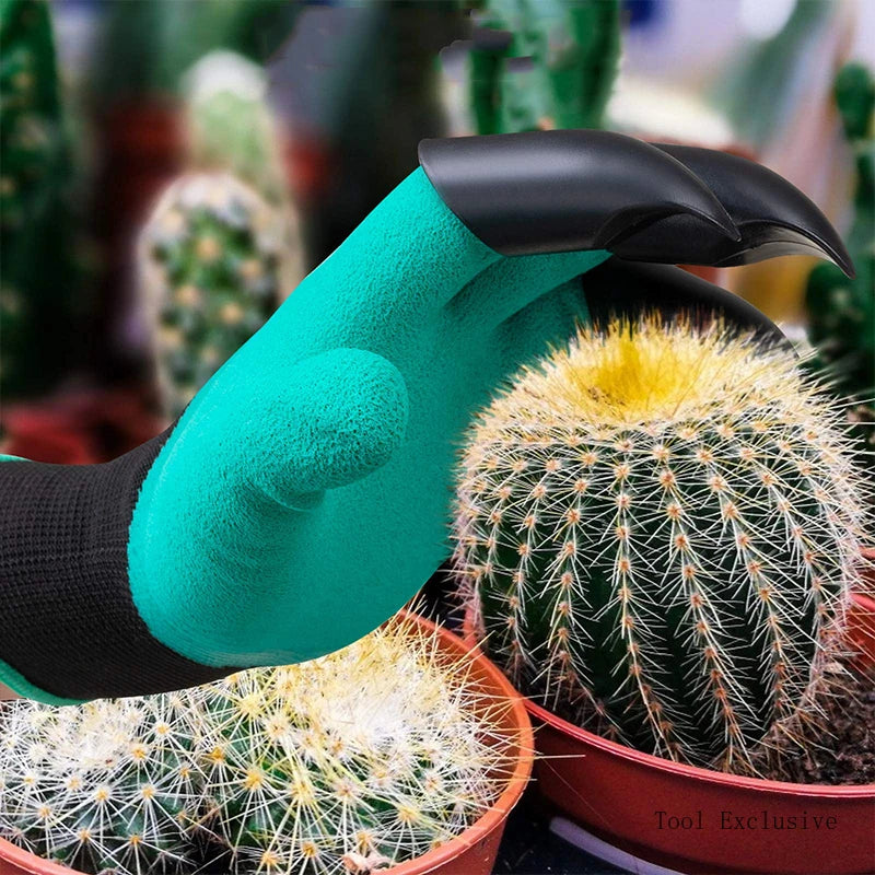 Garden Gloves With Claws Latex Work Gloves Breathable Waterproof Earth-Digging Planting Sting-Resistant Protective Digging Tools