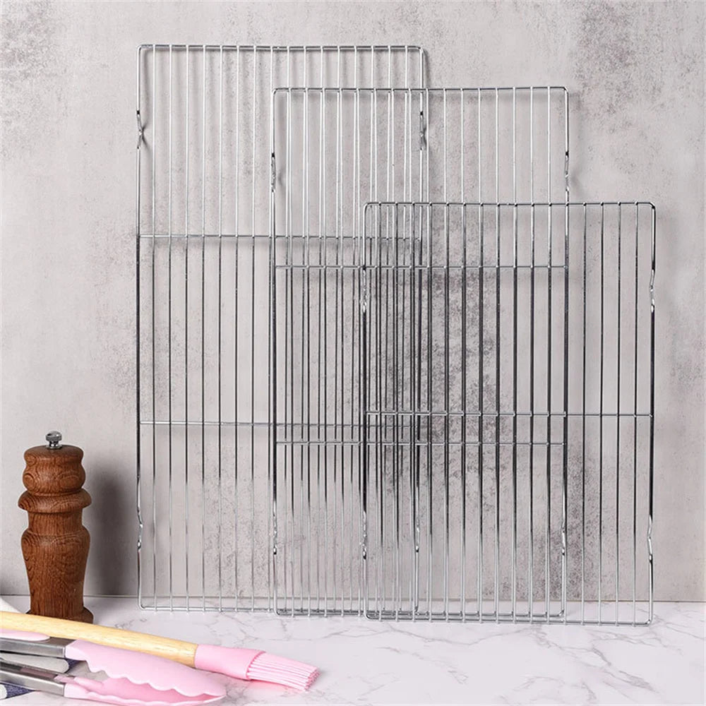 Durable Net Cooling Baking Rack Grid Rounded Corners Design Grill Sheet Bbq Grill Meshes Kitchen Tools Strong Bearing Capacity