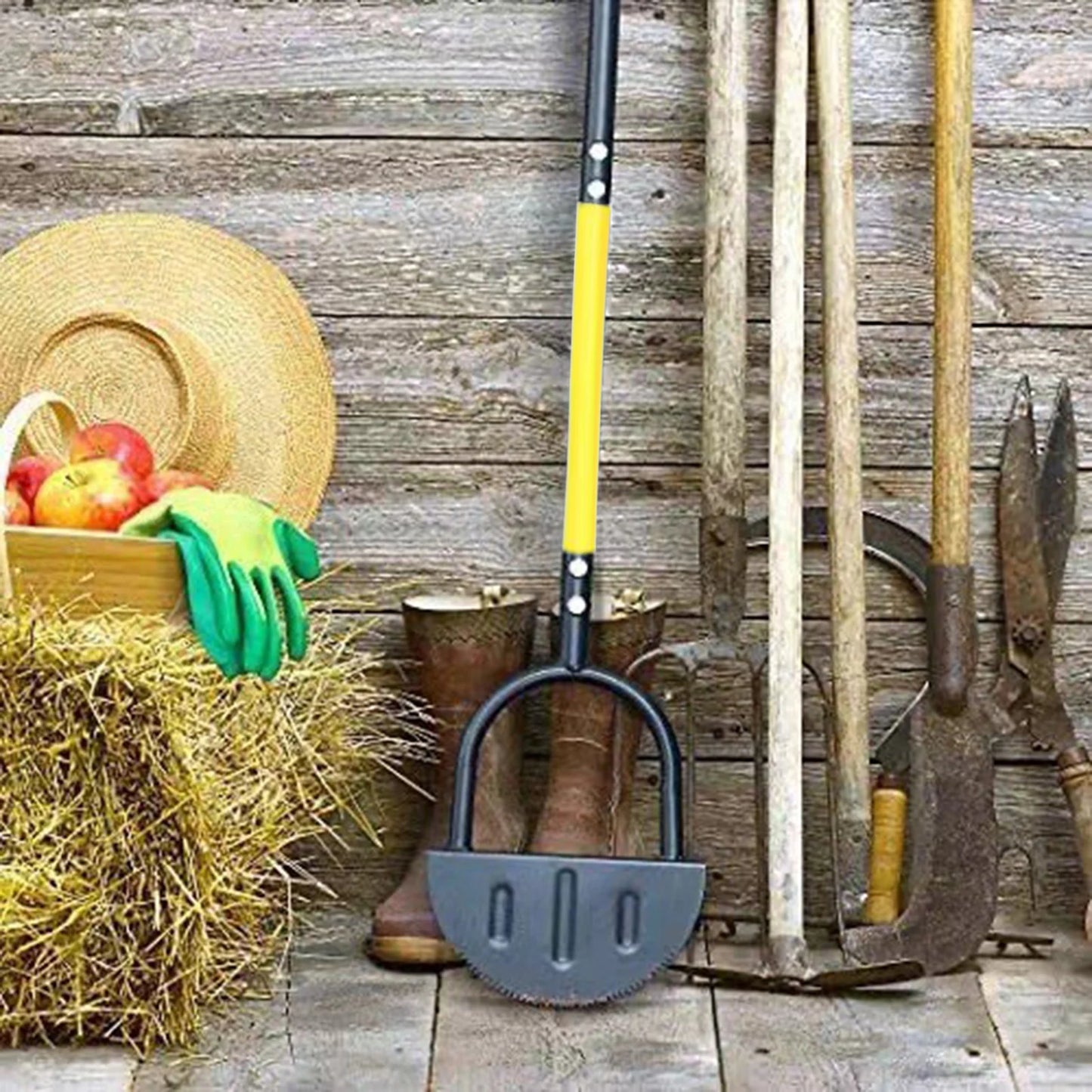 Serrated Edger Lawn Tool Half Moon Edger Handheld Saw-Tooth Garden Edger With Steel Blade Long Handle Grass Saw Cutter For Court