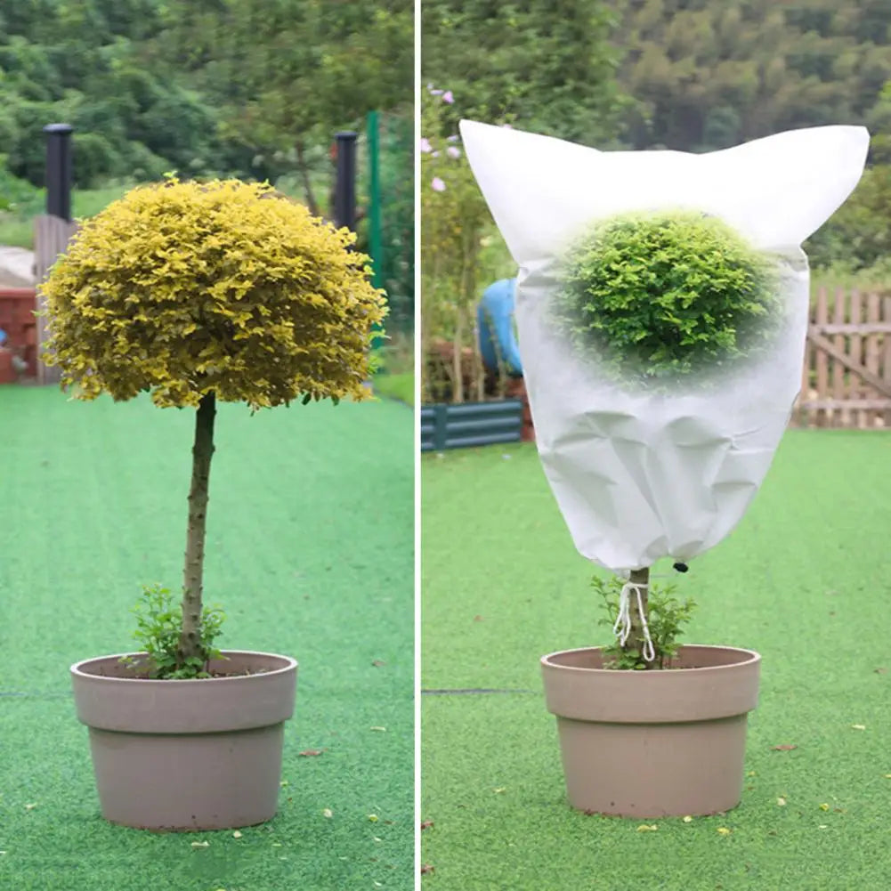 4Pcs Winter Plant Cold Cover With Drawstring Reusable Outdoor Garden Tree Vegetable Frost Protection Bag Gardener Gifts