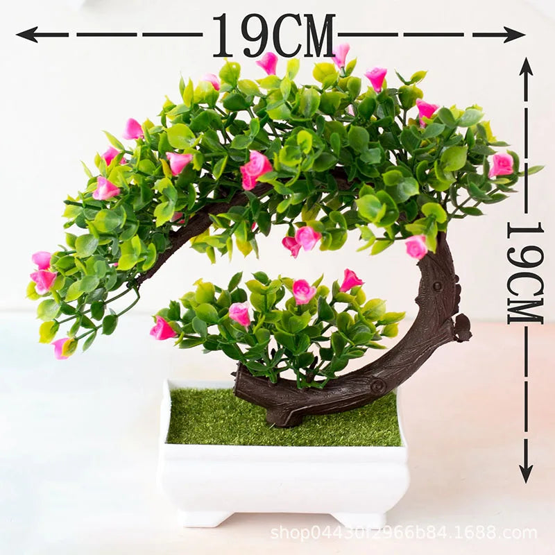 Artifical Plant Creative Mini Ball Sakura Snow Ball Plastic Potted Grass Ball Bonsai Small Tree Home Decoration Flower Ornament
