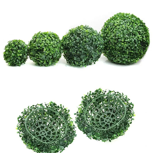 1pc Green Artificial Plant Ball Topiary Plastic Tear Resistant Tree Boxwood Wedding Party Outdoor Garden Home Decoration