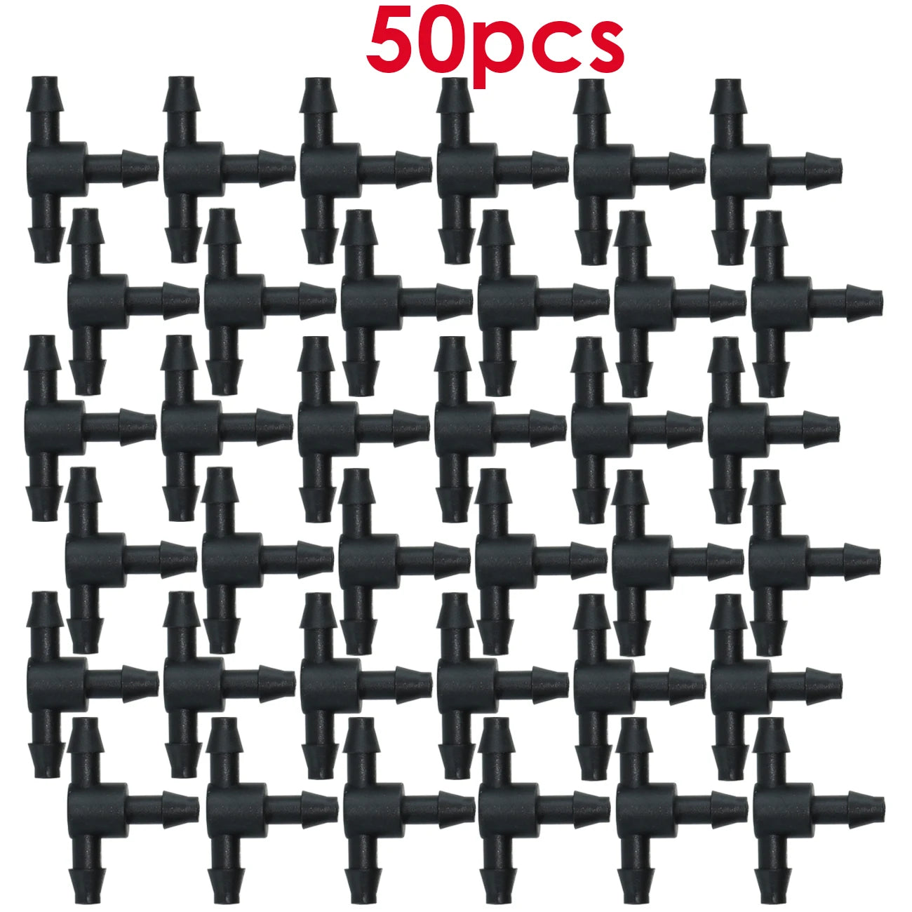 KESLA 50PCS Plastic Barbed 3-Way TEE Connector for 4/7mm Tubing Watering Pipe Hose Couplings Micro Drip Irrigation Garden Tools