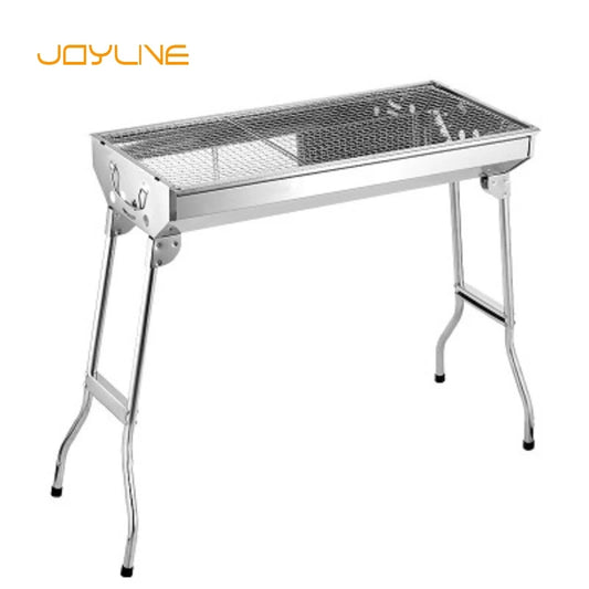 JOYLIVE Outdoor Stainless Steel Charcoal Grill Portable Barbecue Tool Folding Free Installation Handle BBQ Cooking Grid  Park