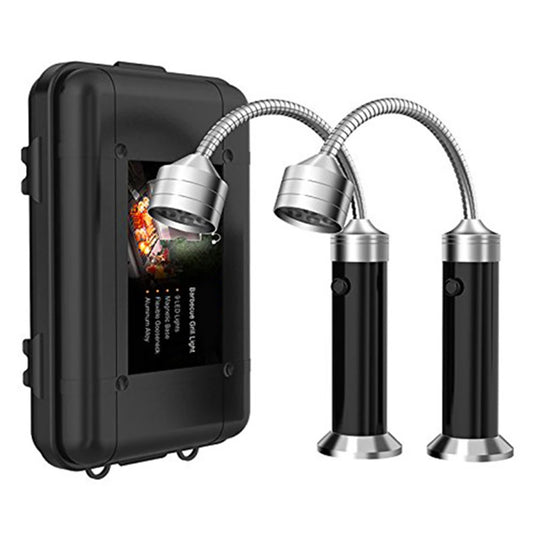 D2 2pcs Portable 360 Degree Magnetic LED Grill Light Lamp Adjustable BBQ Barbecue Grilling Lights Outdoor Grill Lighting Tools