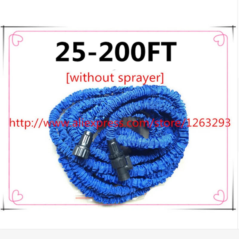 Magic Watering Hose Flexible Expandable Garden Hose Reels Water Hose Pipe US EU Quick Connector Valve Blue Green 25FT-200FT