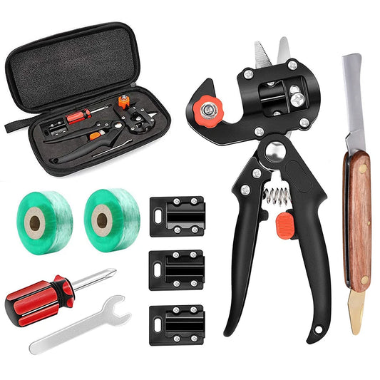 Professional Grafting Tools Pruner Kit Garden Fruit Tree Grafting Shears 2 in 1 Gardening Scissors Shear Cutting Hand Tools Set
