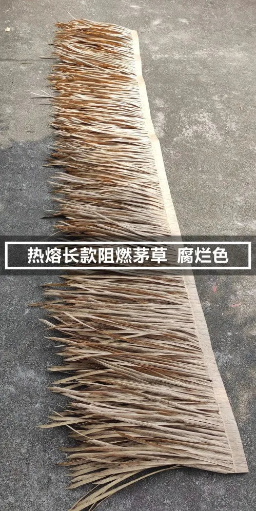 Length 10M Mexican Straw Roof Artifical Plastic Retardant Thatch Simulated Fake Grass Garden Patio Covers Fake Plant Tiki Roof