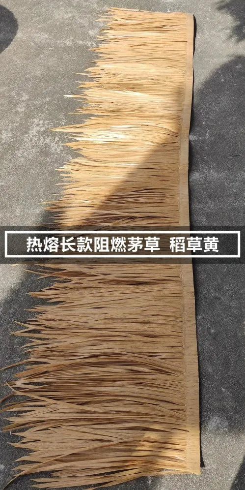 Length 10M Mexican Straw Roof Artifical Plastic Retardant Thatch Simulated Fake Grass Garden Patio Covers Fake Plant Tiki Roof
