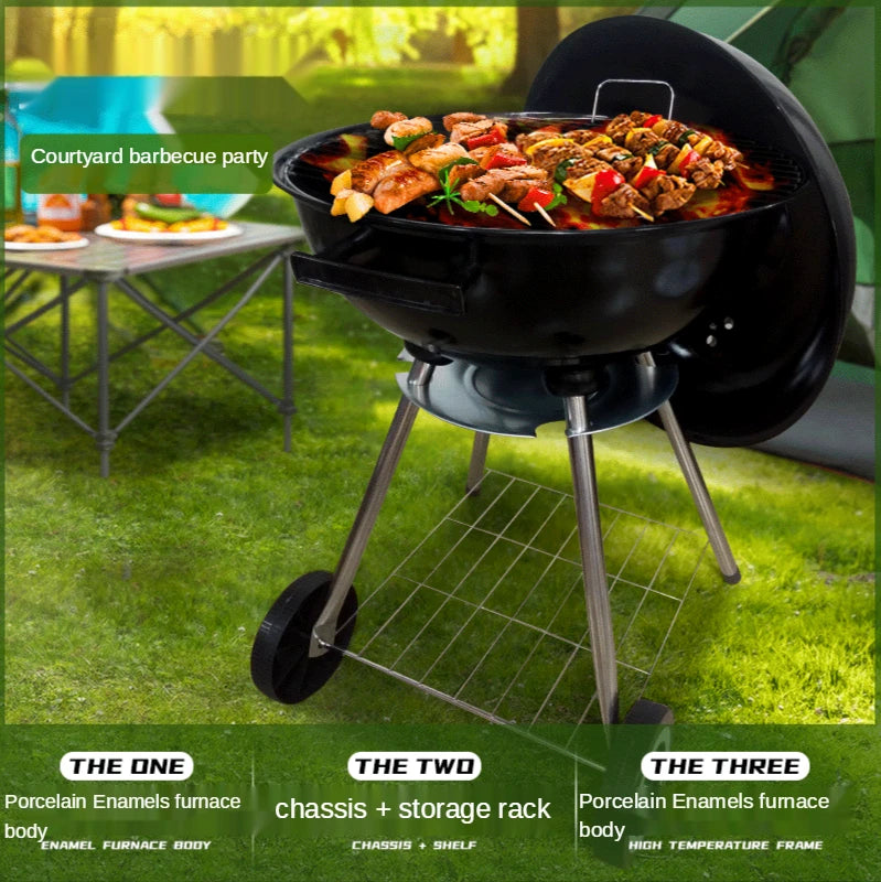 K-STAR Factory Wholesale Outdoor BBQ Grill Portable 18-Inch Barbecue Grill Charcoal Firewood Apple Barbecue Grill Drop Shopping