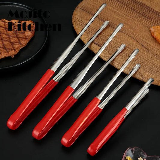 Stainless Steel BBQ Tongs Salad Food Clips Bread Pasta Serving  Non-Stick Kitchen Cooking Tools