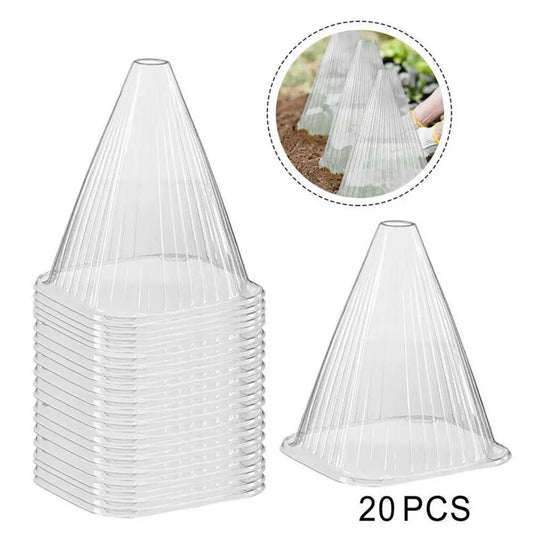 20Pcs Plant Protection Cover Light Translucent Breathable Top Rain Sunlight Prevention Bell Plants Tent Garden Supply
