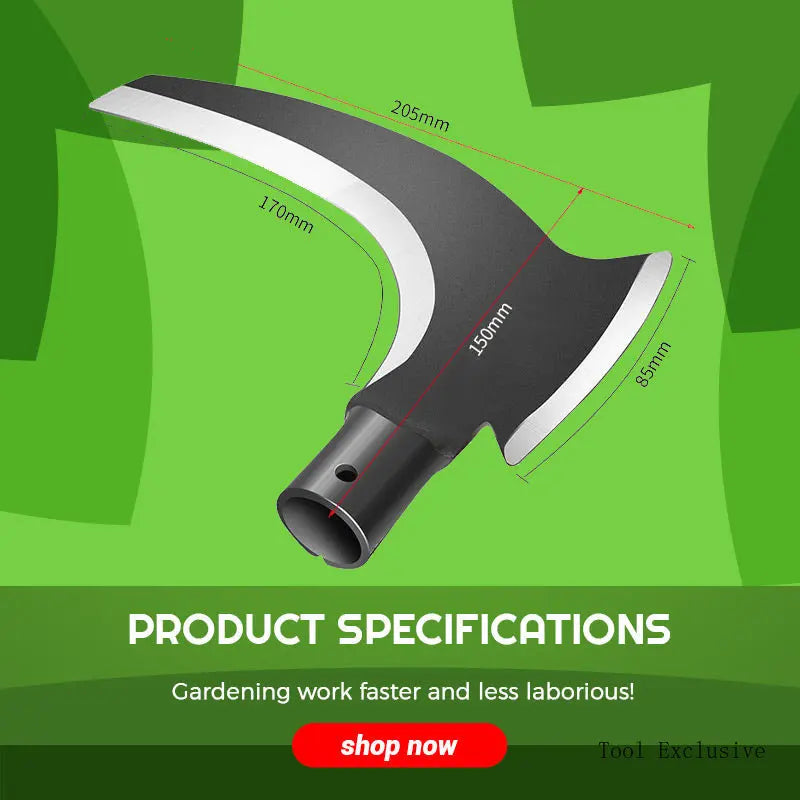 Double Head Sickle Handheld Grass High Manganese Steel Cutter Garden Grass Sickle Logging Cutting Sickle Farming Cutting Tool