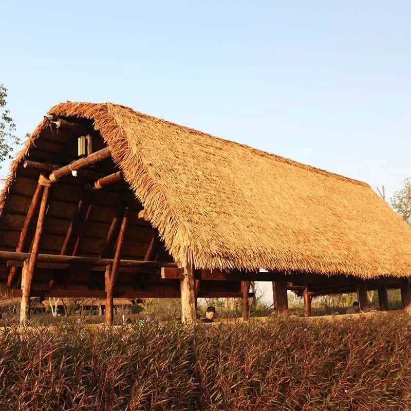 Length 10M Mexican Straw Roof Artifical Plastic Retardant Thatch Simulated Fake Grass Garden Patio Covers Fake Plant Tiki Roof