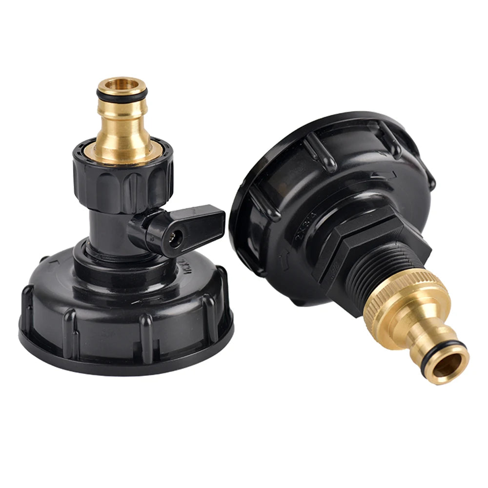 IBC Faucet Adapter S60x6 Thread Nipple Connector Valve Garden Hose  Brass Quick Connector For 1000L  Water Tank