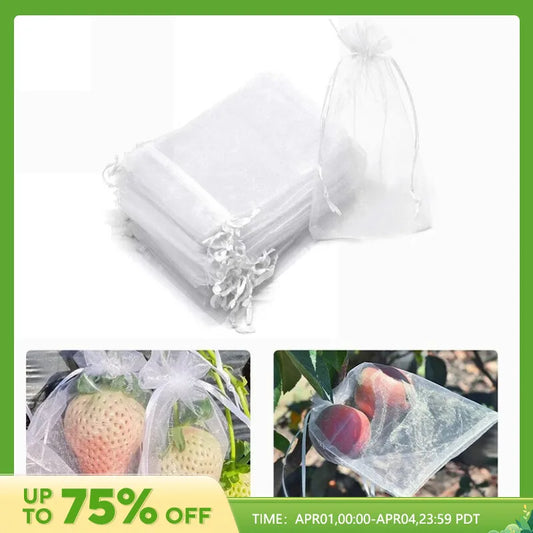 Fruit Protection Bags with Drawstring Garden Plant Net Barrier Bag for Tomatoes Grapes Mangoes