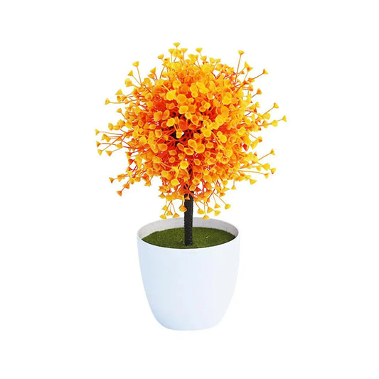 Colorful Simulation Bonsai Ornaments Light-weight Realistic Artifical Fake Plant Flower Potted For Indoor Outdoor Decoration