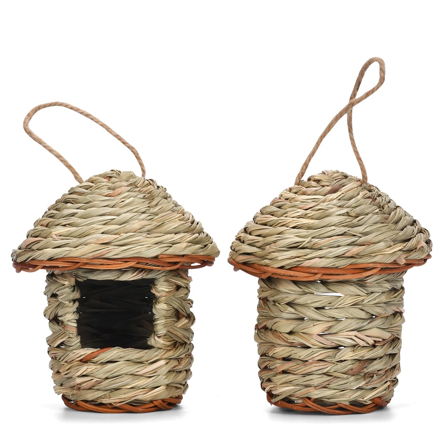 Handwoven Straw Bird Nest Parrot Hatching Outdoor Garden Hanging Hatching Breeding House Nest Bird Accessory