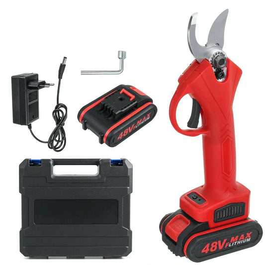 48V Cordless Electric Pruning Shears Battery Punner Garden Scissors Bonsai Tree Pruning Branches Cutter Landscaping Garden Tools