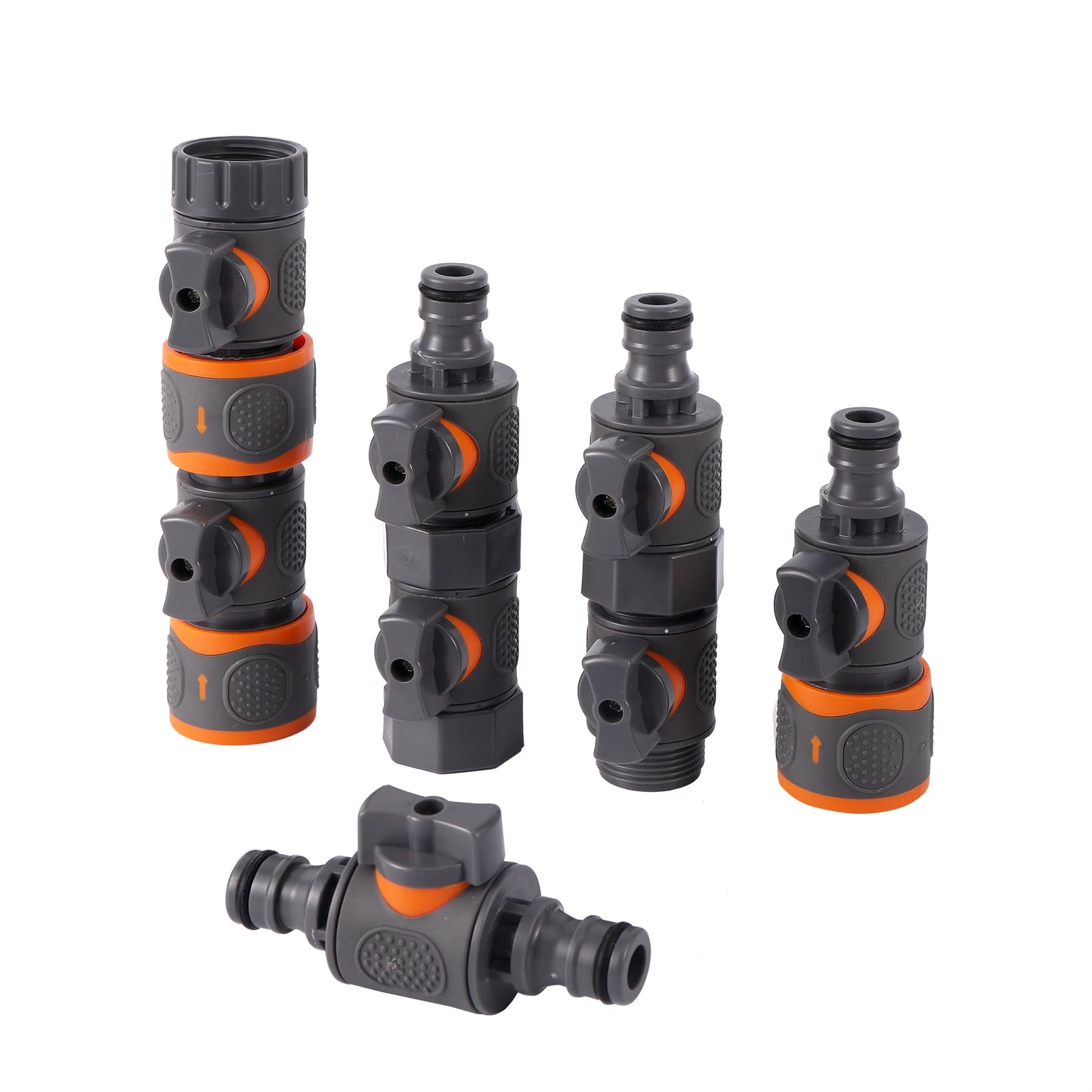 1 pc1/2" 3/4" 1" Garden Hose On/Off Valve Quick Connector Male and Female Tap Adapter Y-Joint Kit For Garden Hose Sprinkler