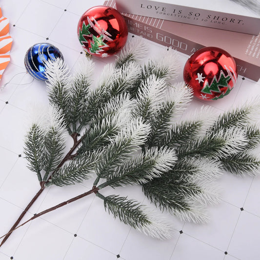 Christmas Pine Needles Ornament Fake Plants Artifical Flower Bendable Plastic Wall Hanging Photography Props Flowers