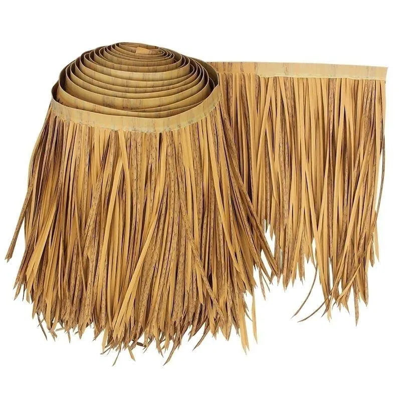 Length 10M Mexican Straw Roof Artifical Plastic Retardant Thatch Simulated Fake Grass Garden Patio Covers Fake Plant Tiki Roof