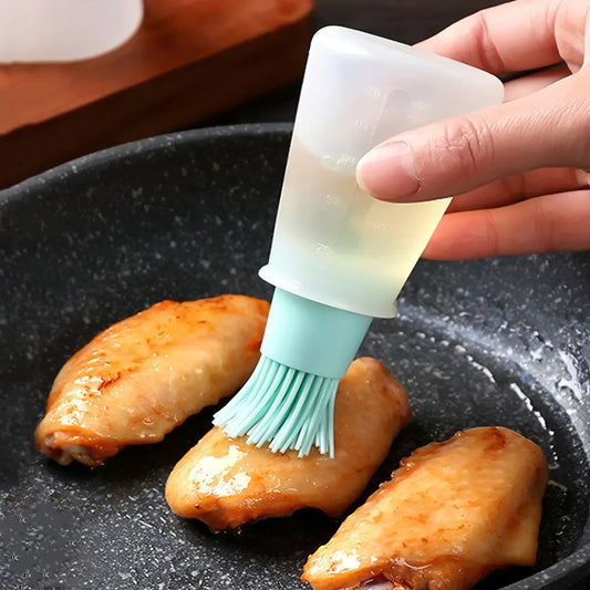 Silicone Flat-bottomed Barbecue Oil Bottle Brush BBQ Brushes Kitchen Gadgets  Bbq Accessories
