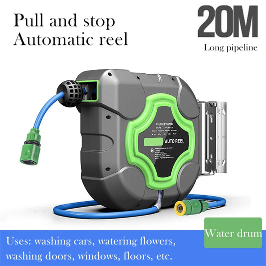 15/20M Automatic Retractable Hose Reel Water Drum 4S Shop Car Wash Garden Wall Mount Water DrumCleaning Machine  Reel Telescopic