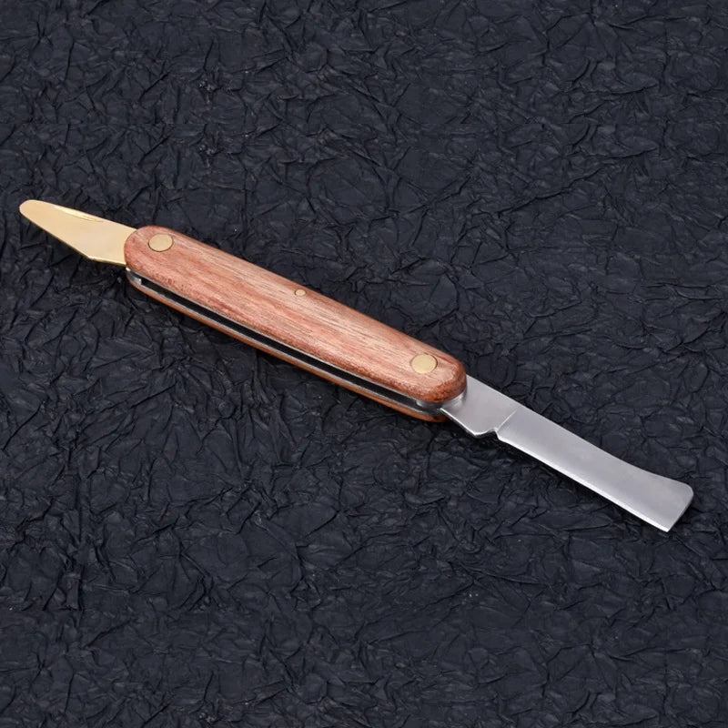 Grafting Tools Foldable Grafting Pruning Knife Professional Garden Grafting Cutter Stainless Steel Wooden Handle Knife Tool