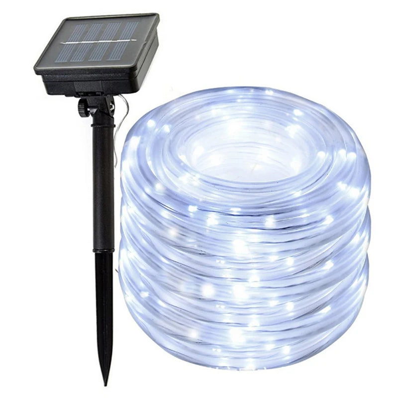 1~2Pack Solar Led Light Outdoor Garden Christmas Decoration Garland Xmas Solar Rope String Light Fairy Strip 32m/22m/12m/7m