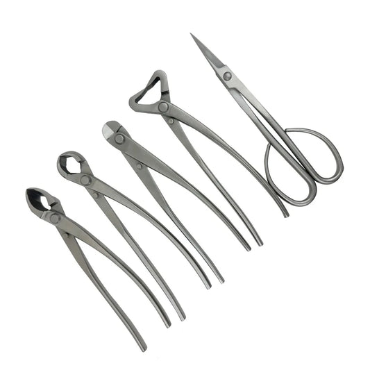Narrow Handle Stainless Steel Bonsai tool Set Bonsai Scissors Knob Branch Cutter Trunk Splitter New Design for Garden Succulent