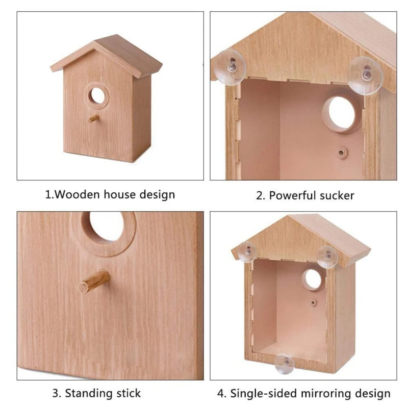 Pet Bird House Parakeet Nest Garden Tree Window Hanging Bird House Budgie Wood Breeding Box For Lovebirds Parrotlets Nest